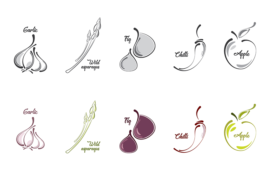 dees food illustrations for the brand Wildistrian