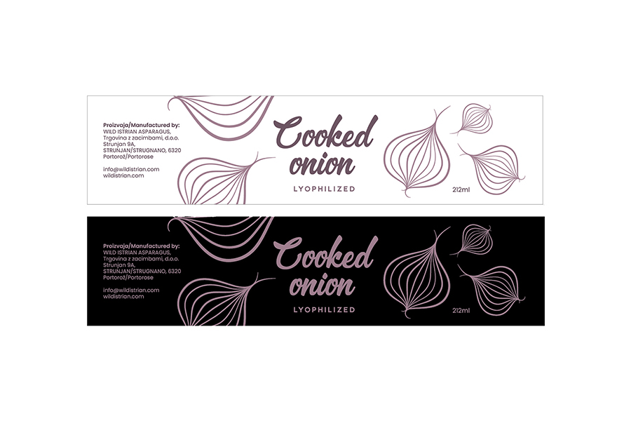 dees cooked onion label illustration and design for the brand Wildistrian