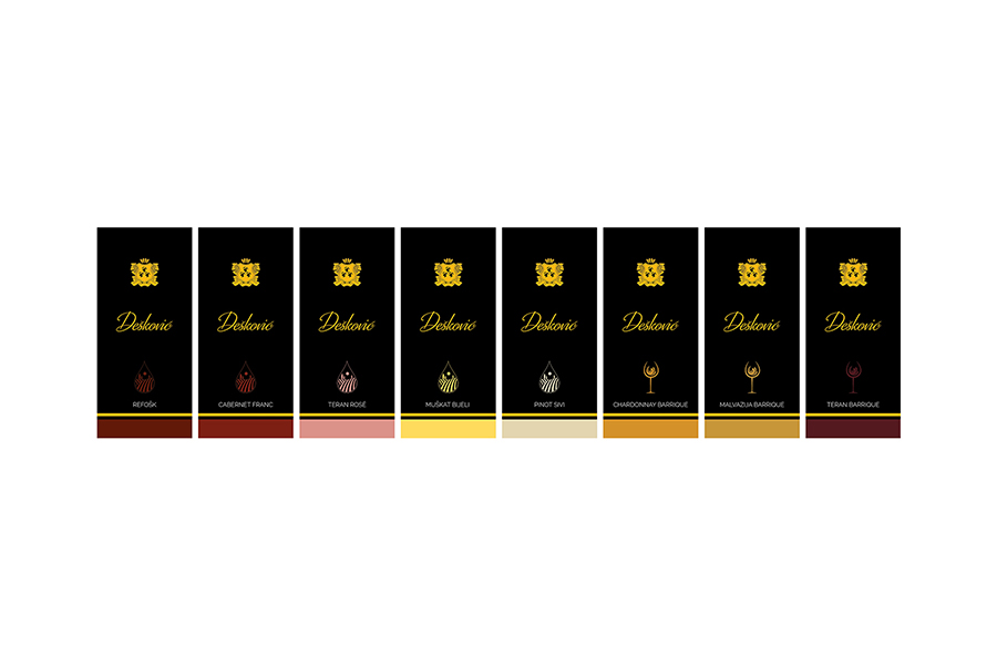 dees wine label illustration and design for the winery Dešković
