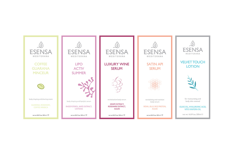 dees label illustration and design for the brand Esensa Mediterana