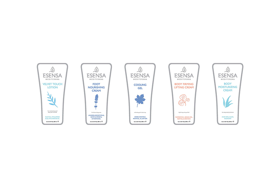 dees label illustration and design for the brand Esensa Mediterana